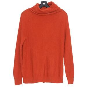 Madewell Sweater Preppy Cozy Retro Minimalist Cross Back Turtleneck Orange XXS